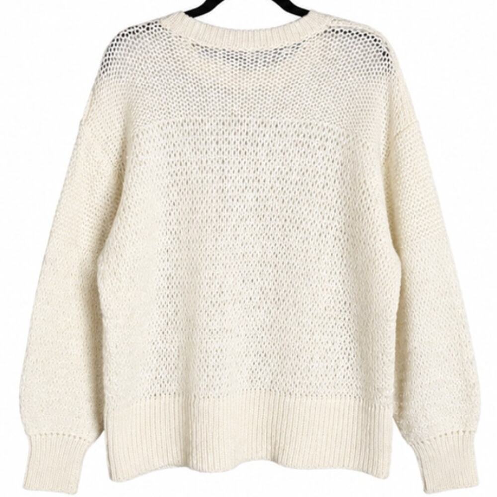 See by Chloé Alpaca Wool Sweater Size M Pristine White Open Knit Balloon Sleeve - Picture 3 of 10